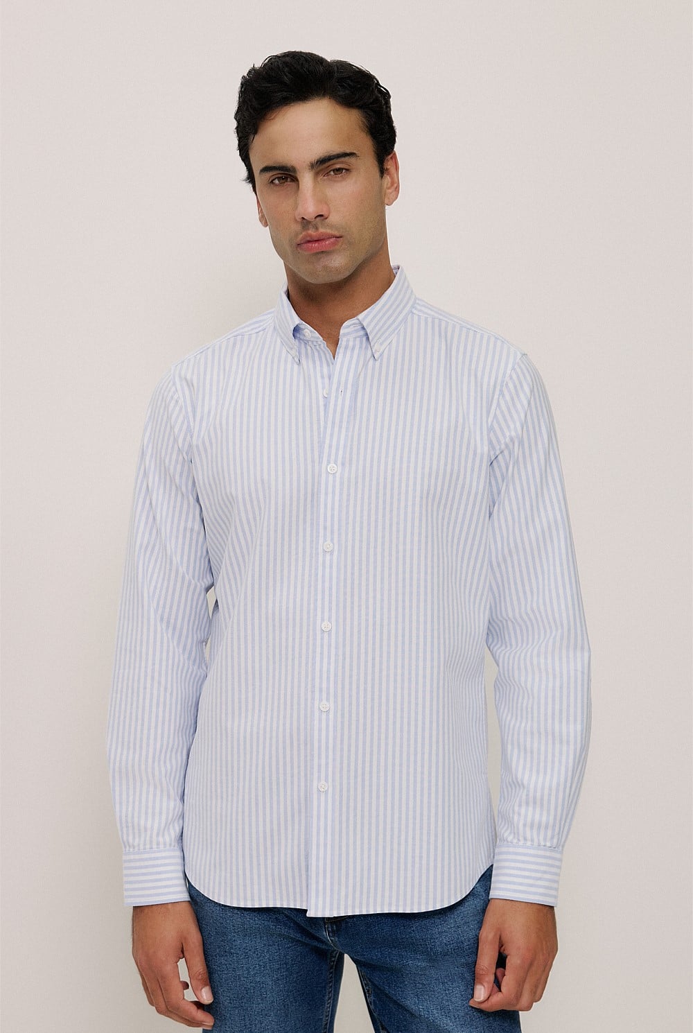 Regular Fit Wide Stripe Oxford Shirt