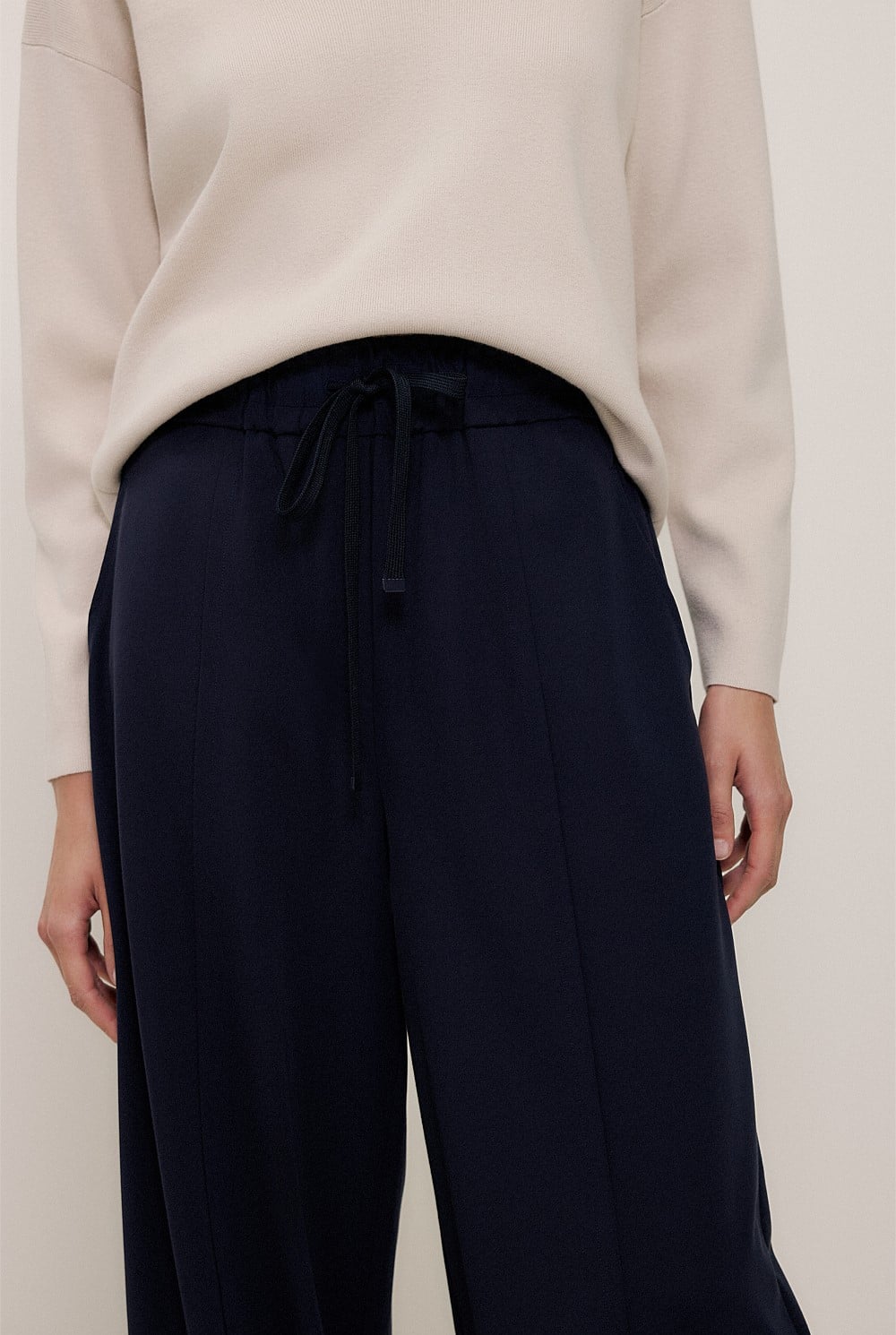 Ponte Wide Leg Travel Pant