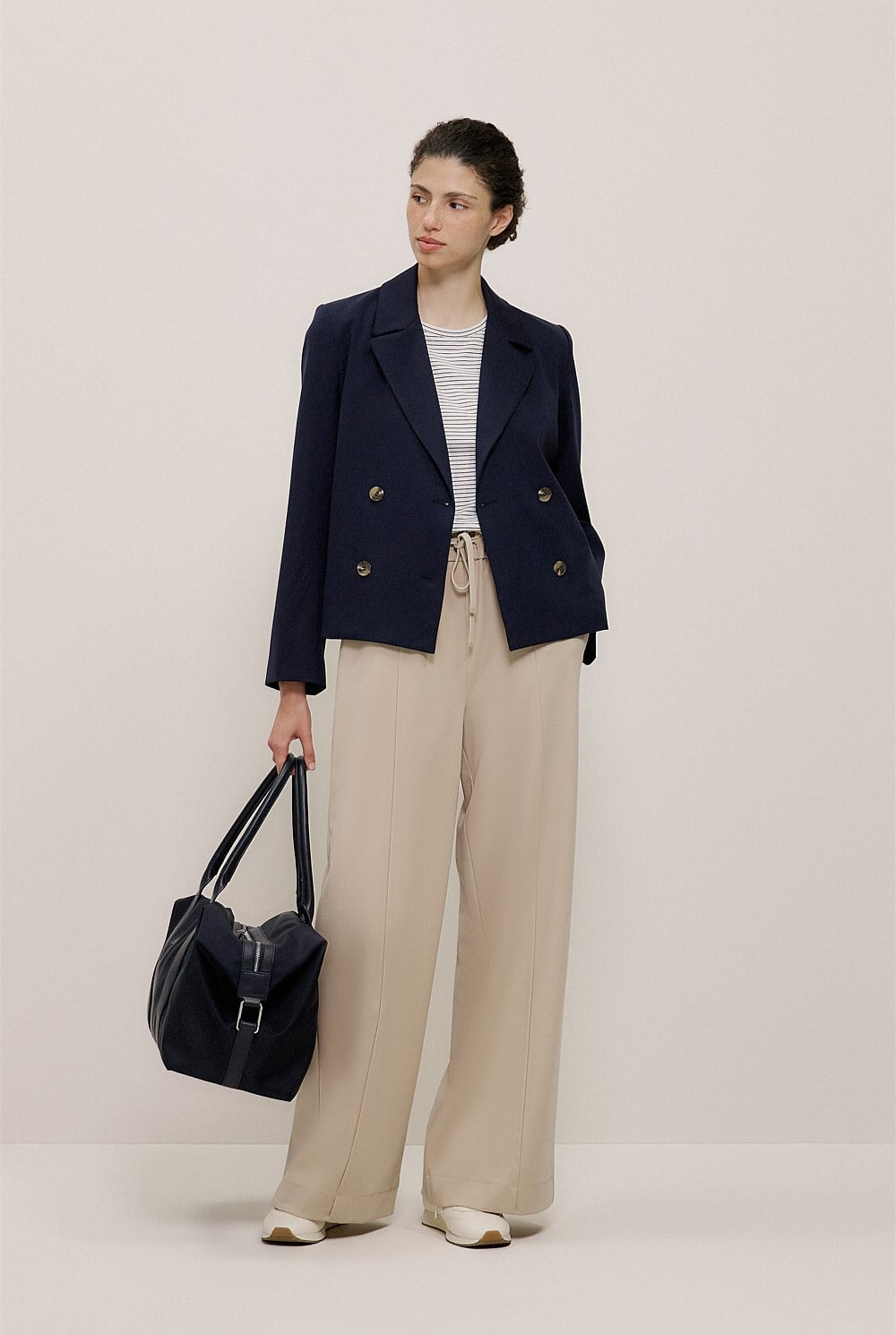 Ponte Wide Leg Travel Pant
