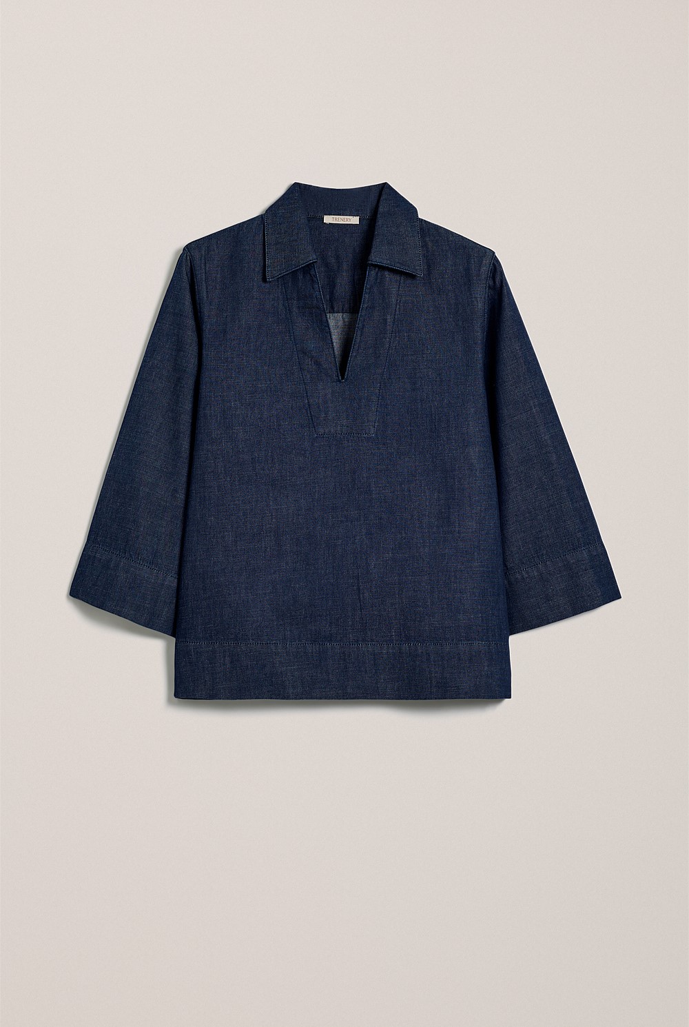 Soft Denim Collared Popover