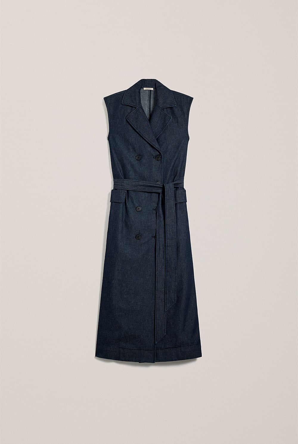 Denim Sleeveless Trench Dress