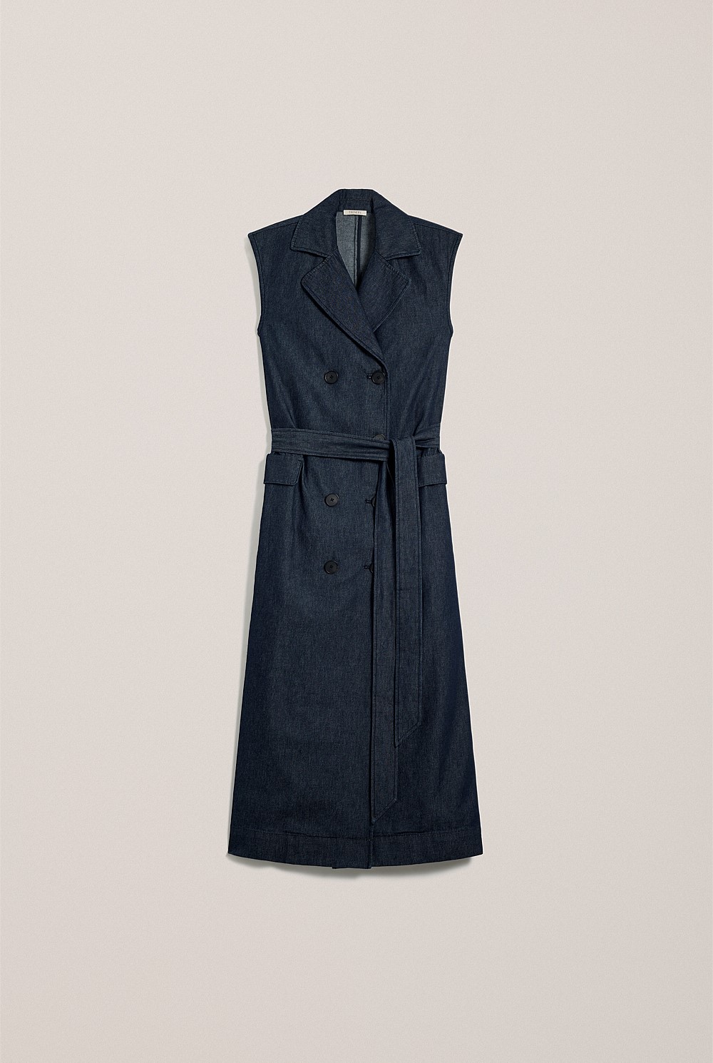 Denim Sleeveless Trench Dress