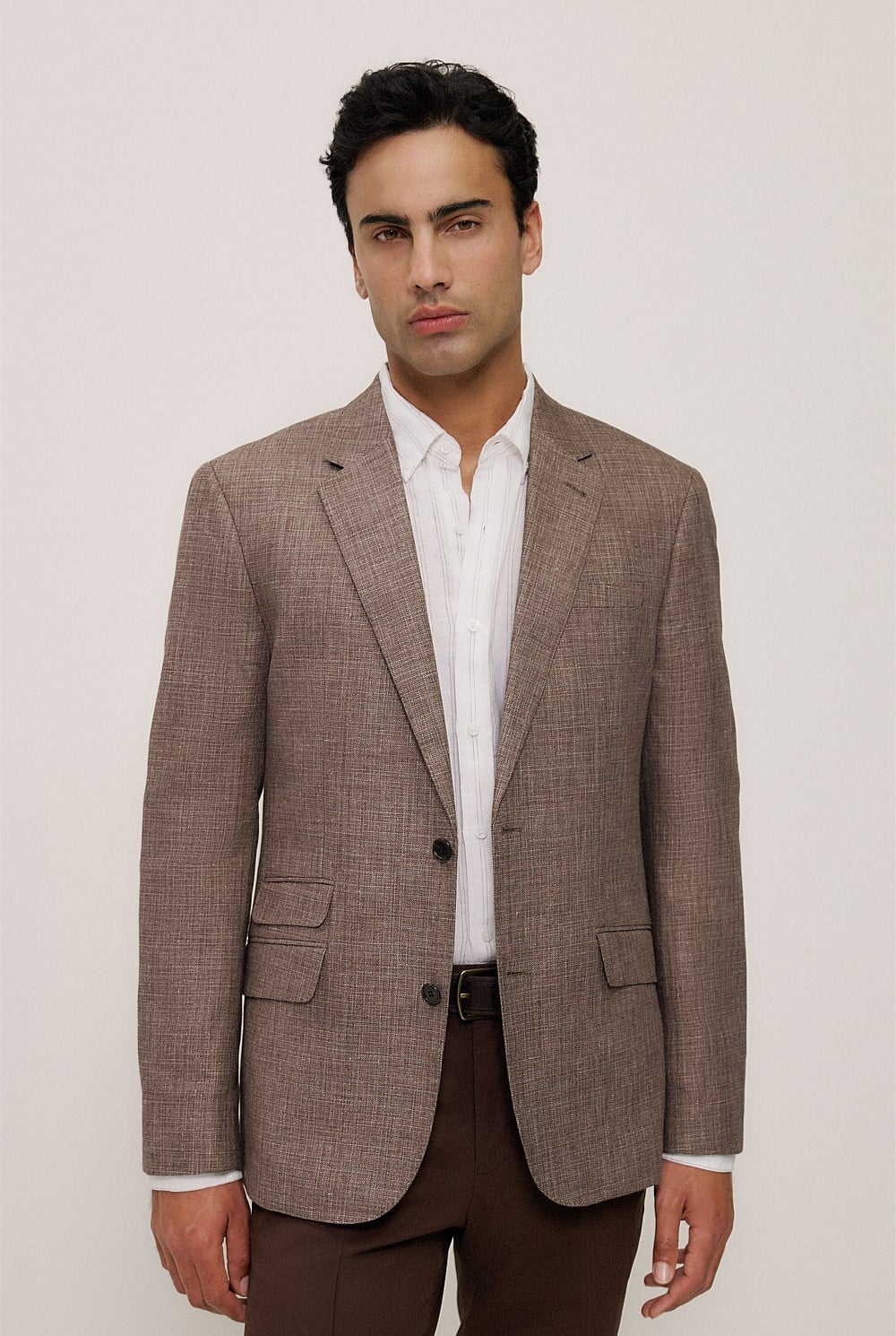 Linen Cotton Textured Blazer