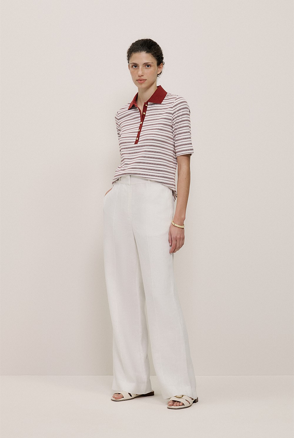 Half Placket Stripe Polo
