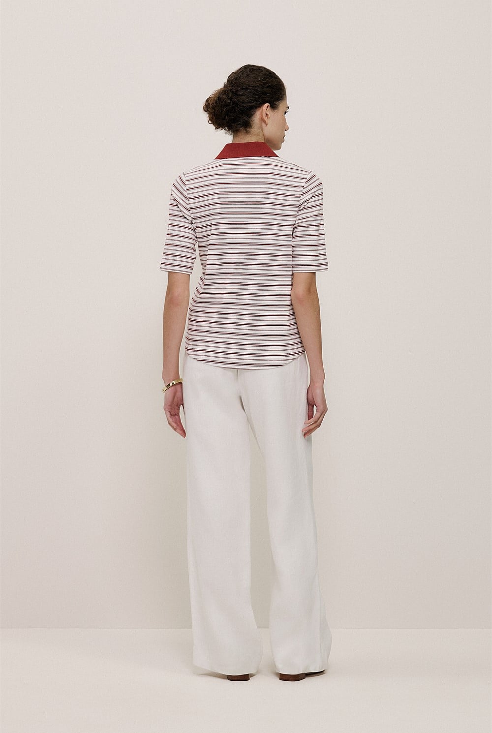 Half Placket Stripe Polo