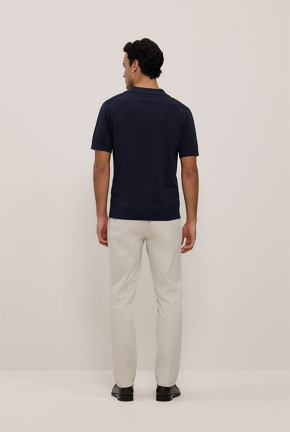 Mercerised Diamond Knit Polo