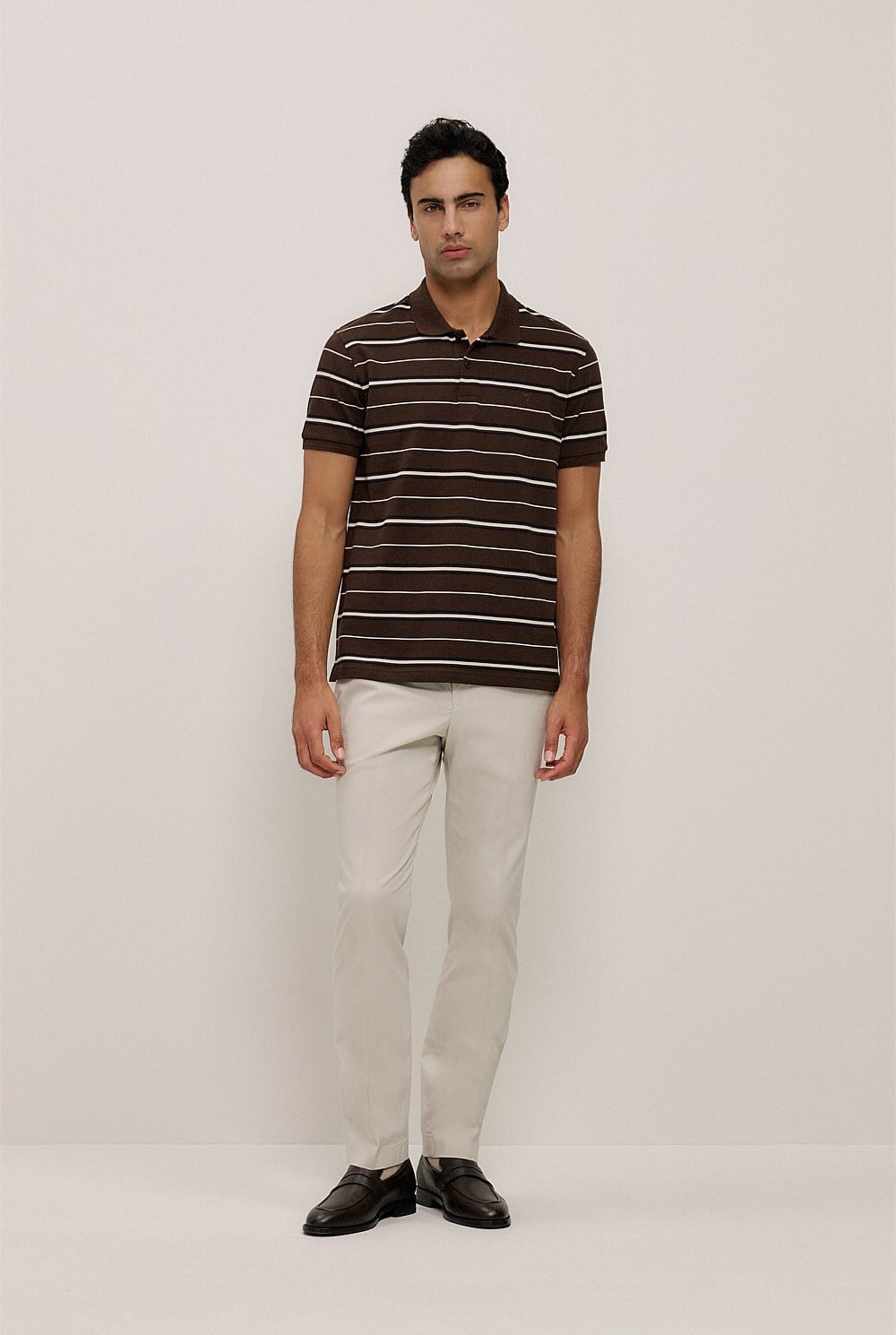 Australian Cotton Pique Stripe Polo