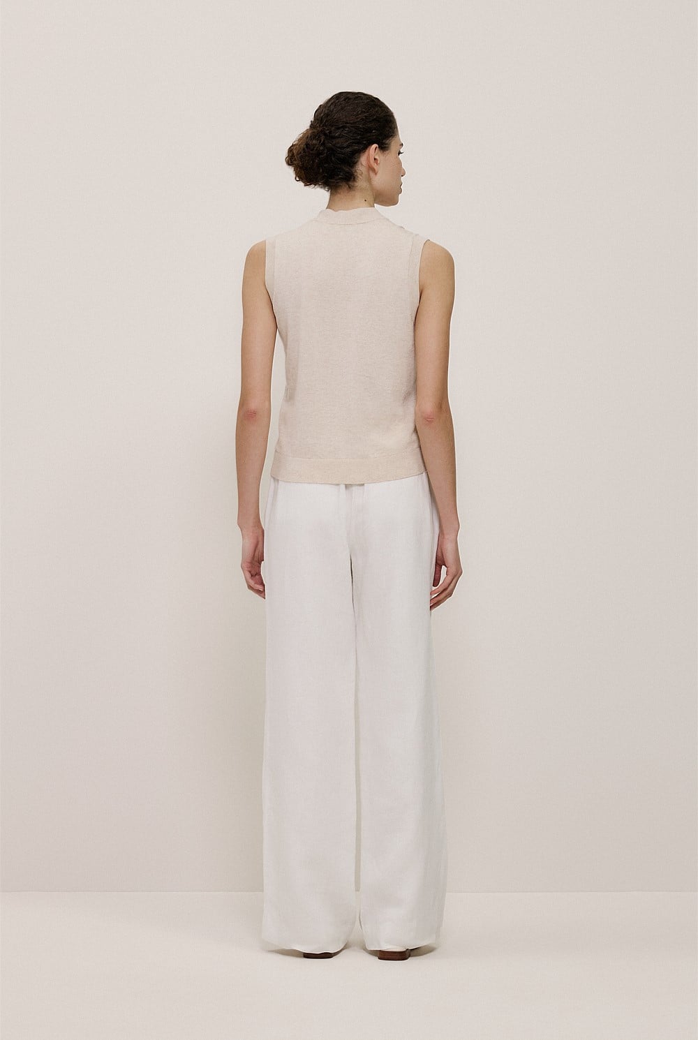 Cotton Cashmere Mock Neck Tank