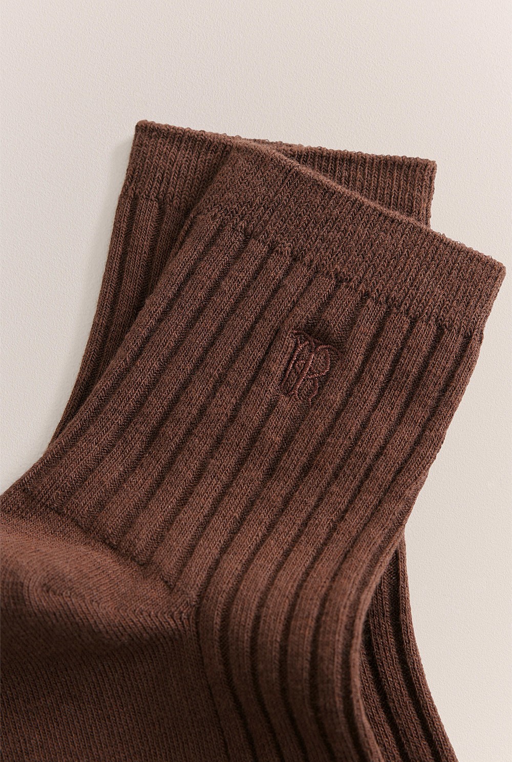 Monogram Rib Crew Sock