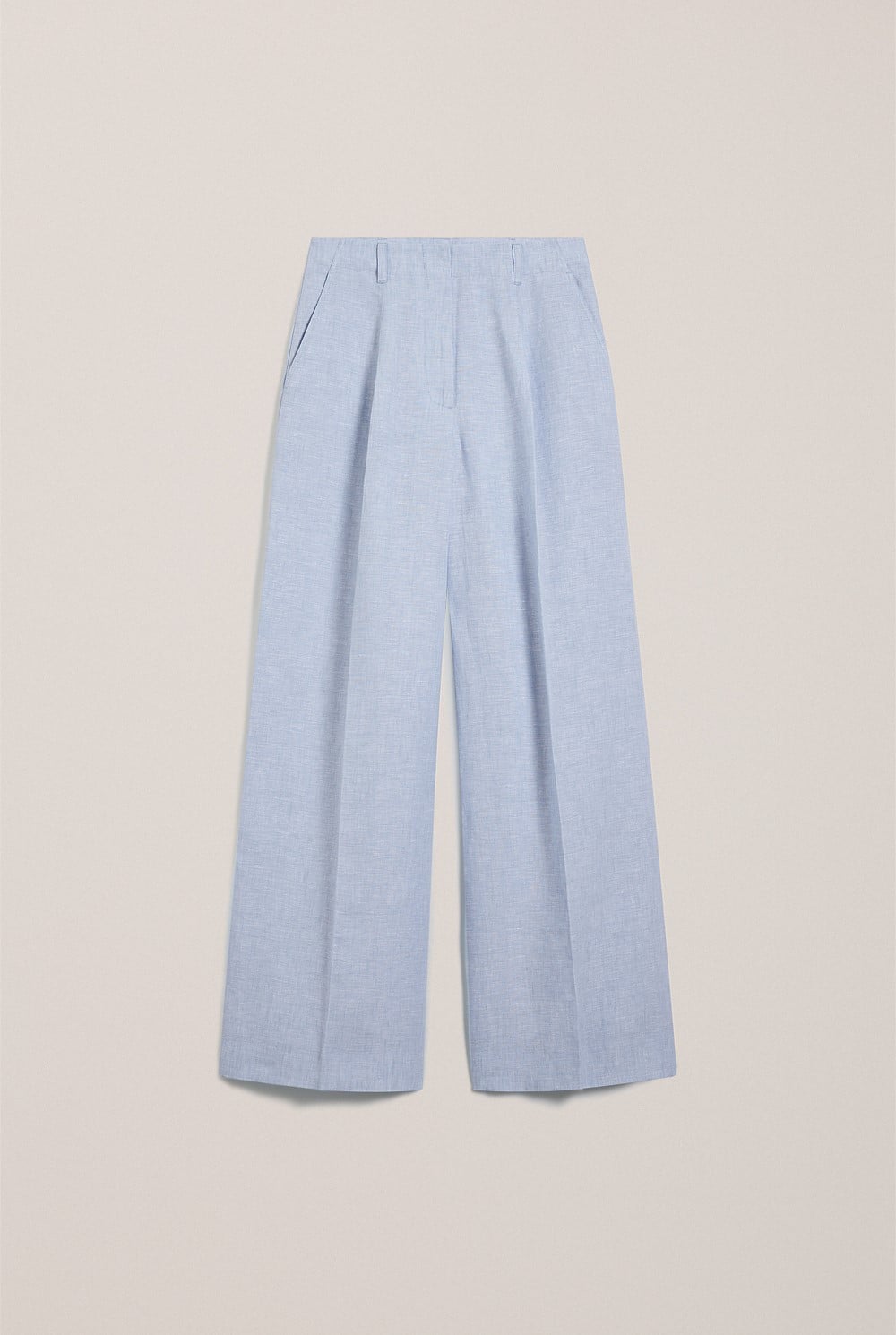 Yarn Dyed Linen Pleat Detail Pant
