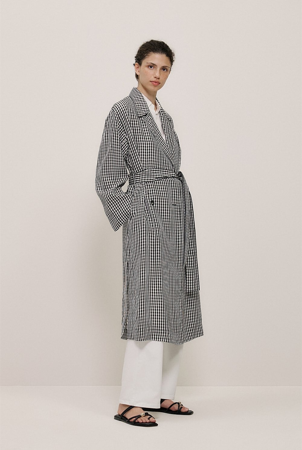 Gingham Lightweight Trench Coat