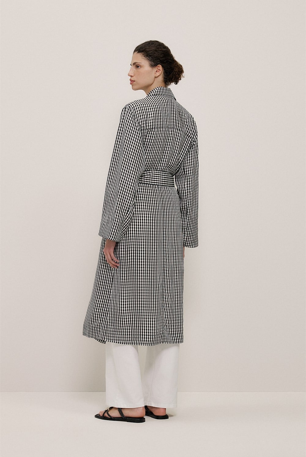 Gingham Lightweight Trench Coat