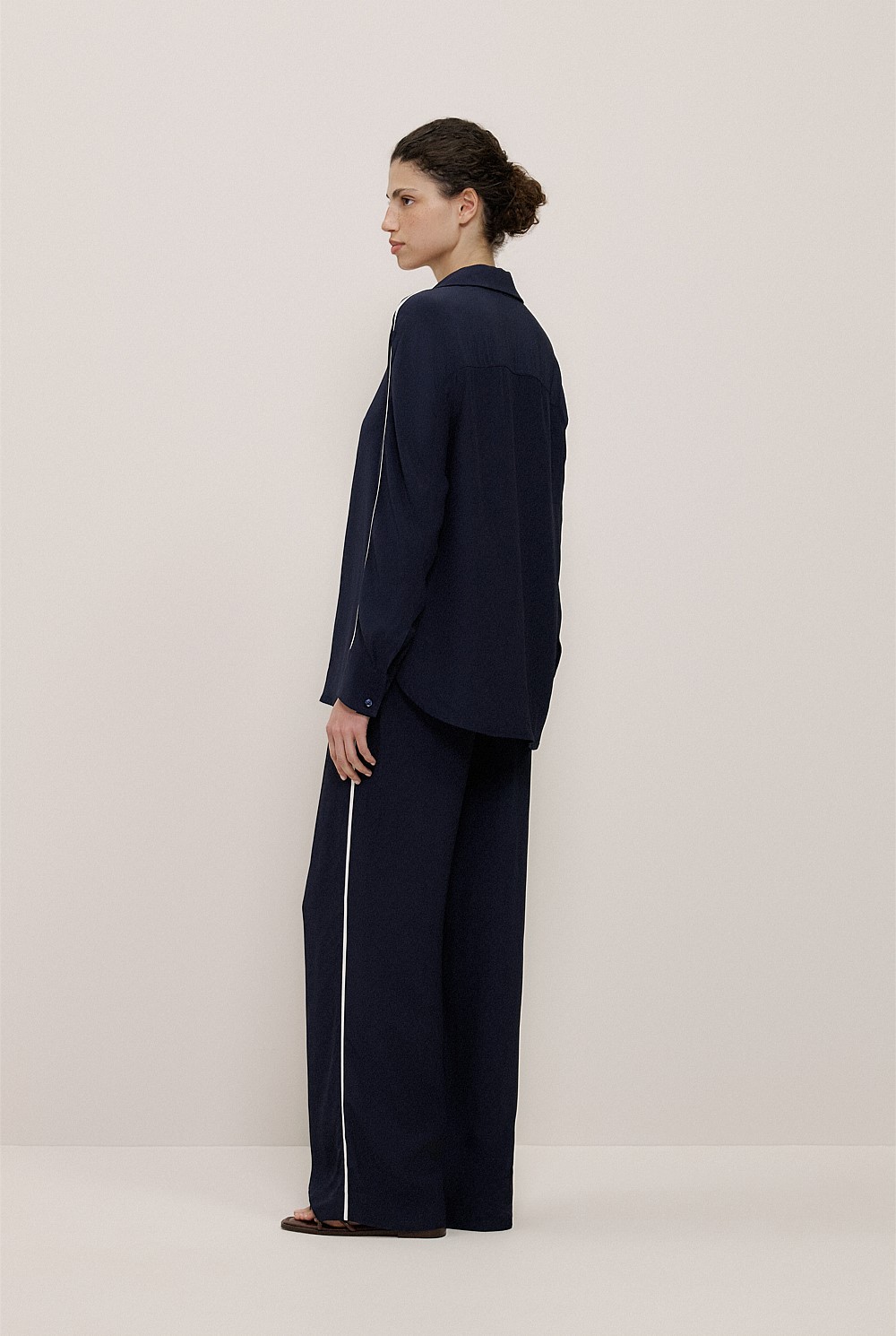 Piping Detail Long Sleeve Shirt