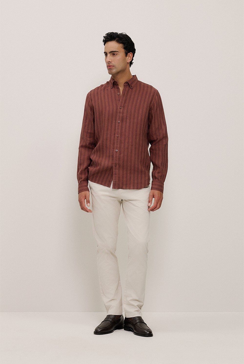 Regular Fit Delave Linen Stripe Shirt