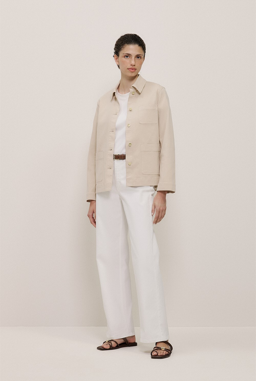 Garment Dyed Denim Pocket Detail Jacket