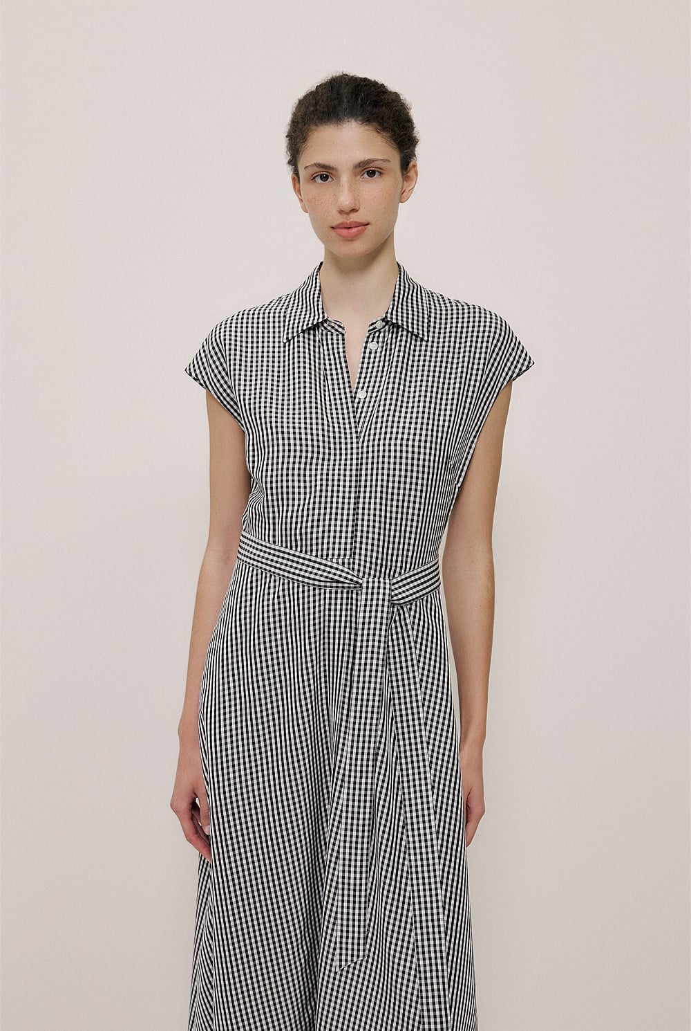 Gingham Belted Dress