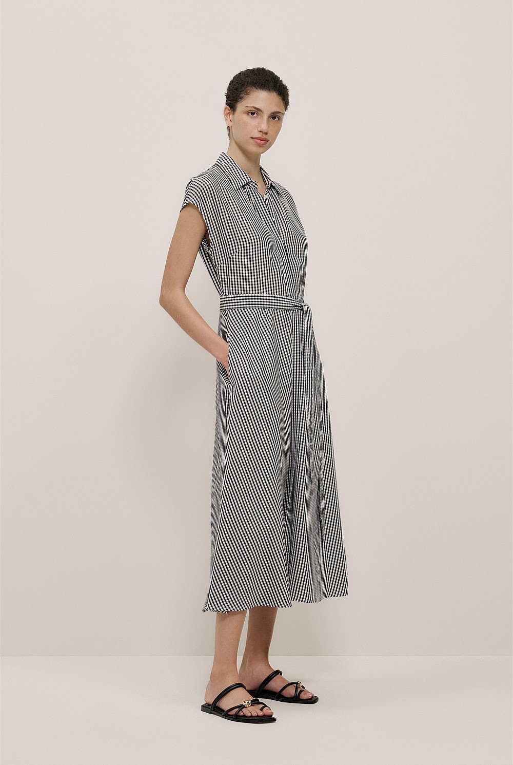 Gingham Belted Dress
