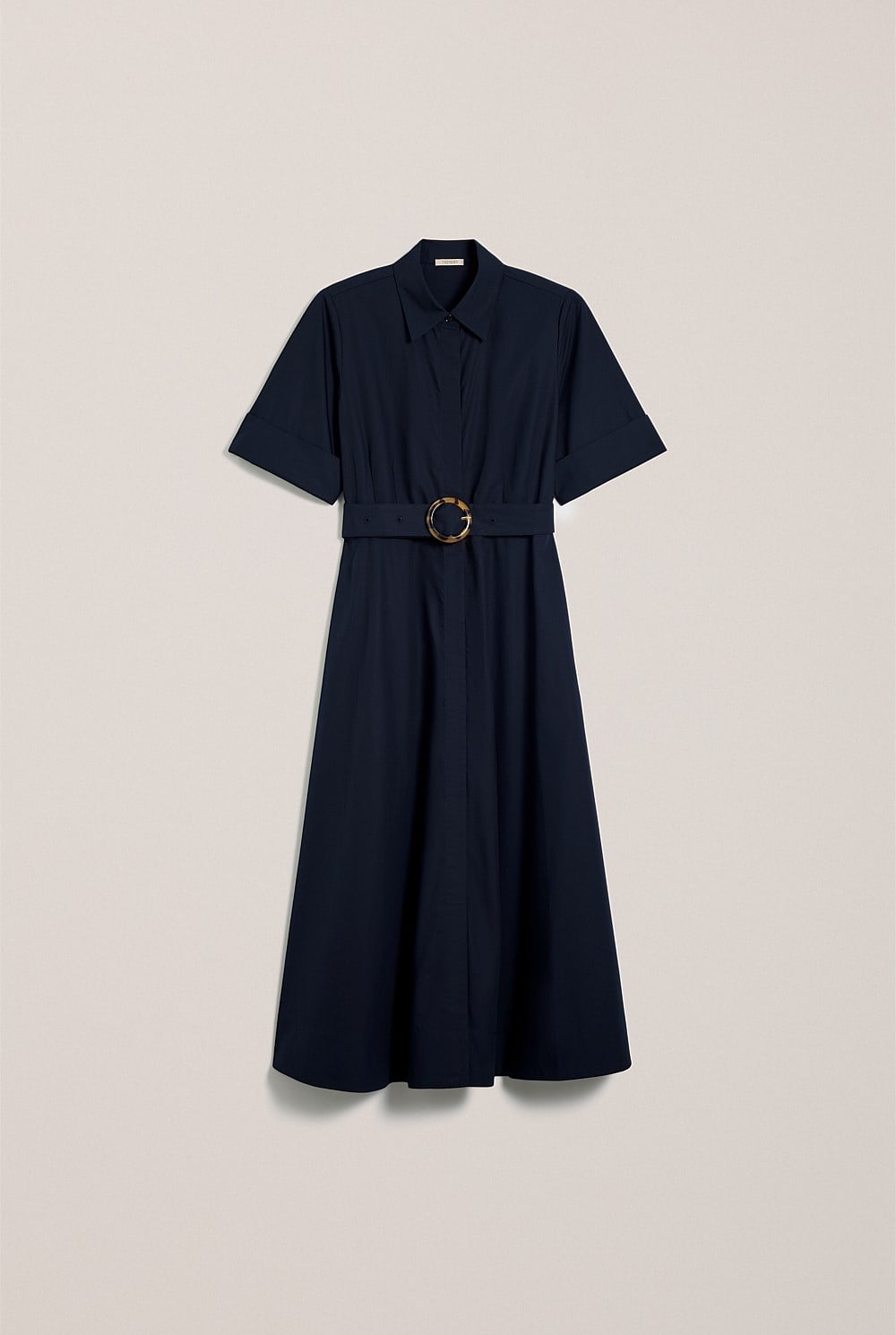 Poplin Pleat Detail Short Sleeve Dress