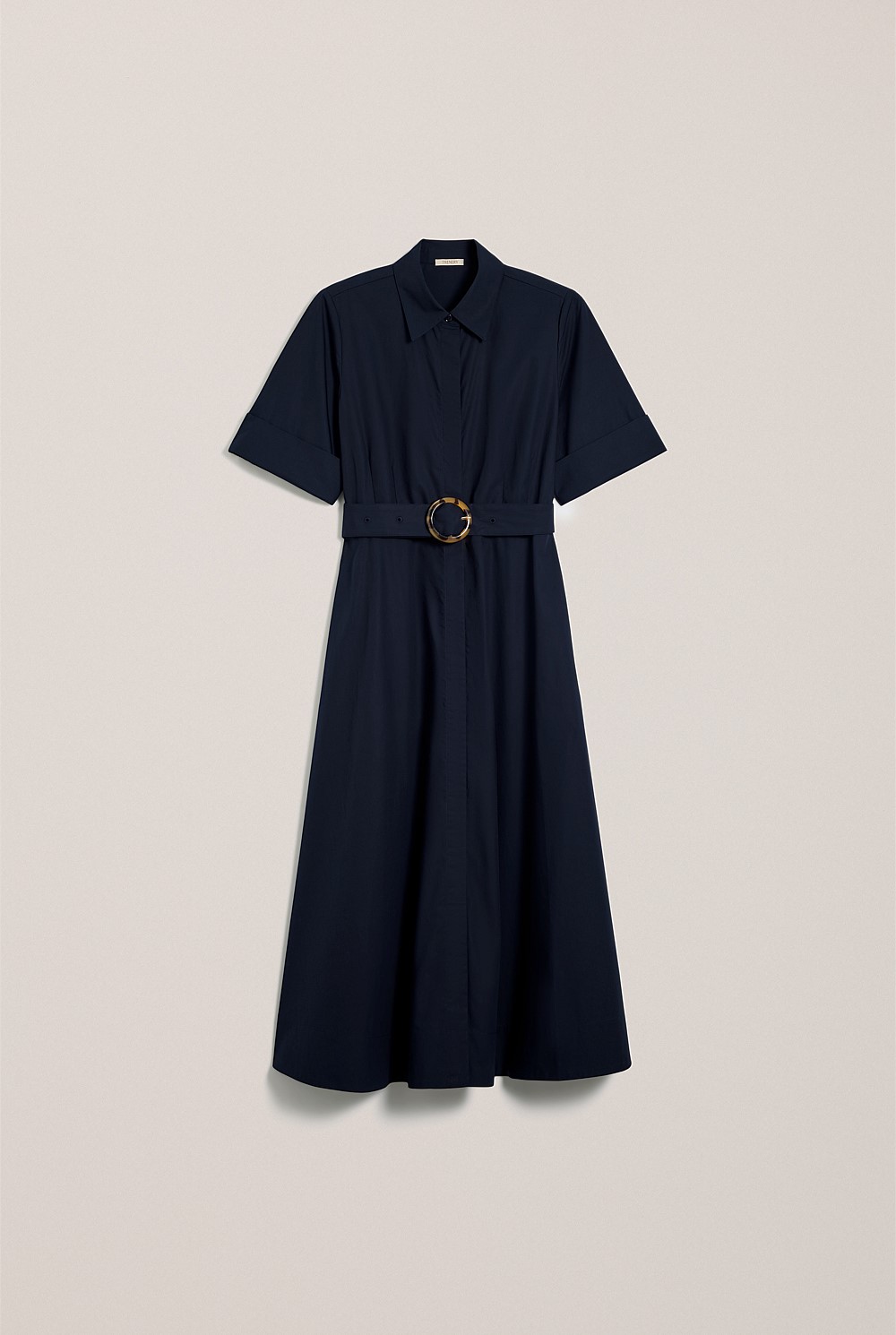 Poplin Pleat Detail Short Sleeve Dress
