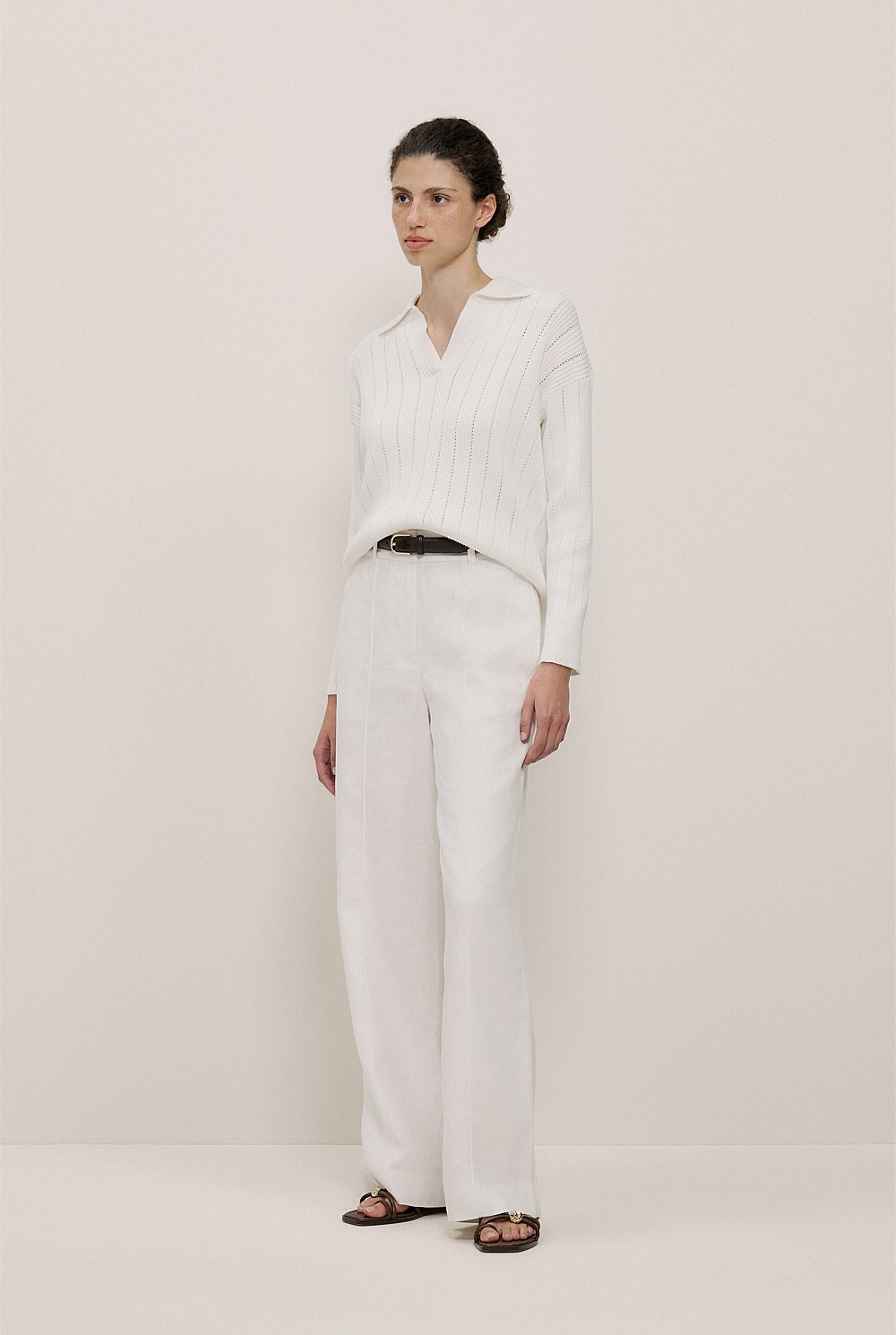 Cotton Cashmere Fine Cable Polo