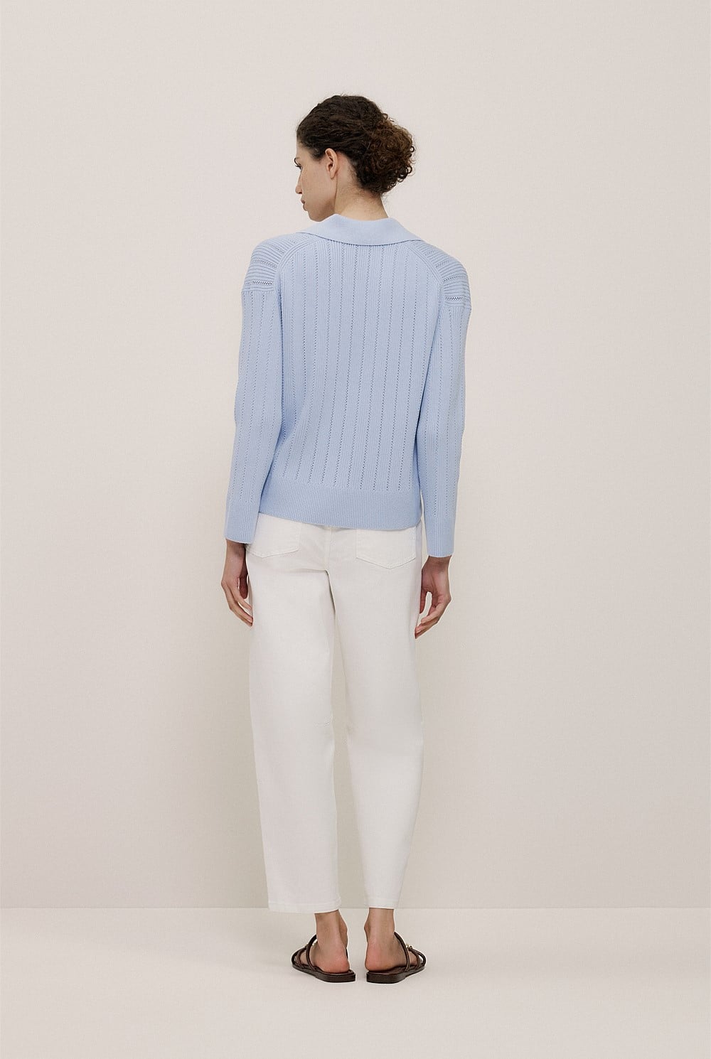 Cotton Cashmere Fine Cable Polo