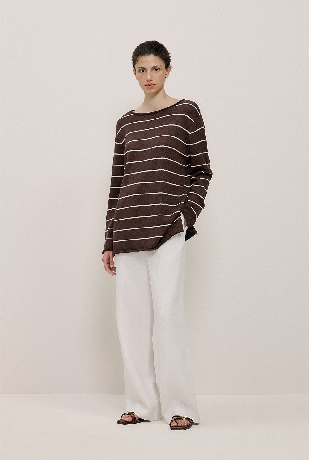 Cotton Stripe Knit Tunic
