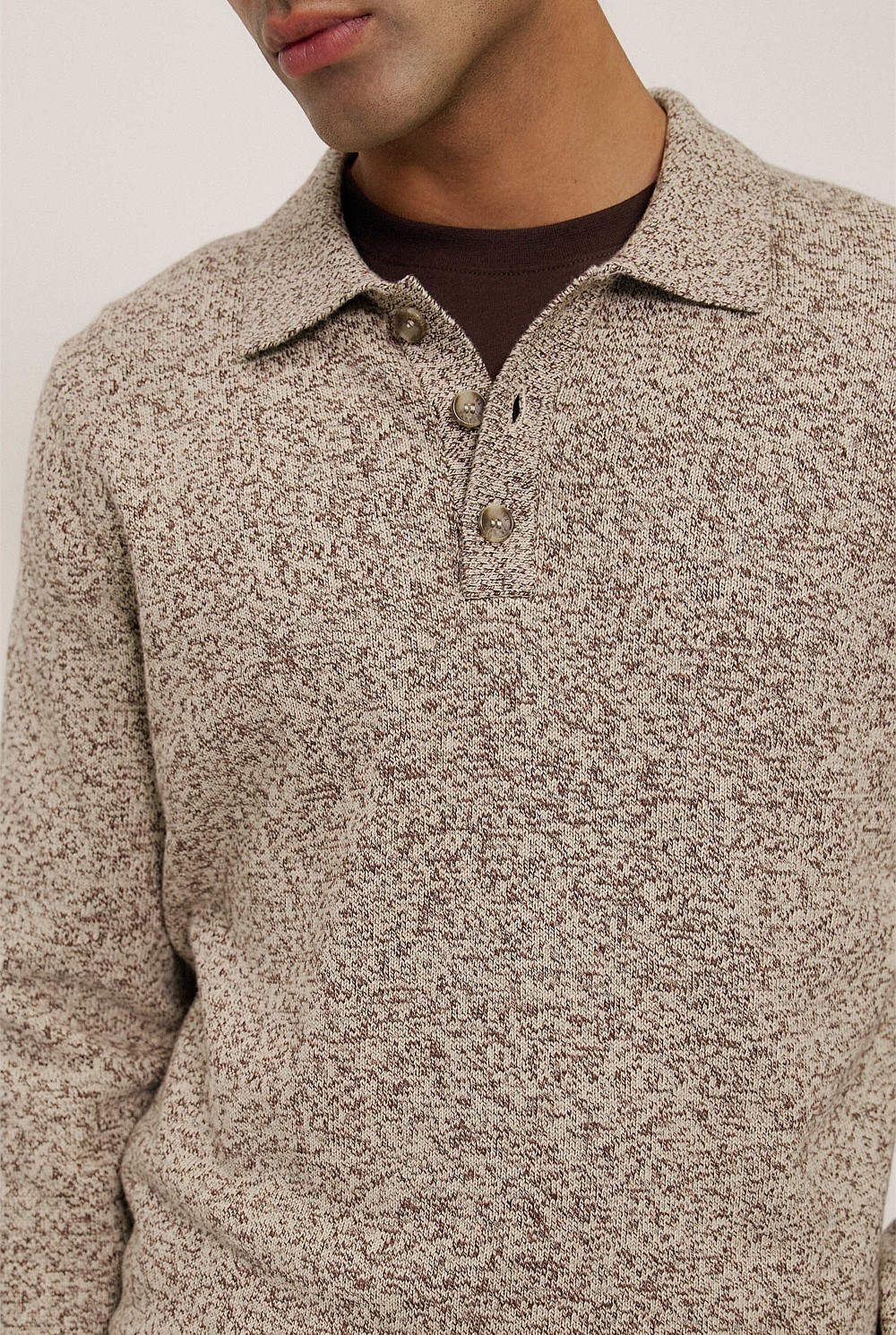 Cotton Speckle Knit Polo