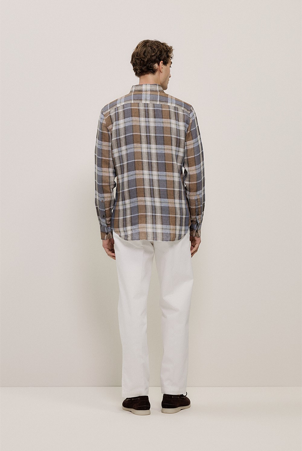 Tailored Fit Delave Linen Check Shirt