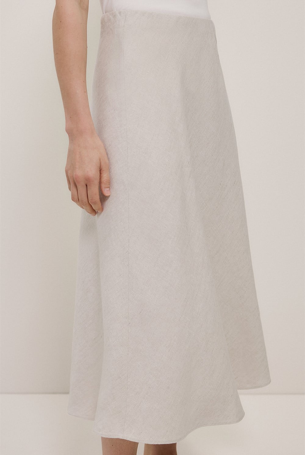 Yarn Dyed Linen Bias Slip Skirt