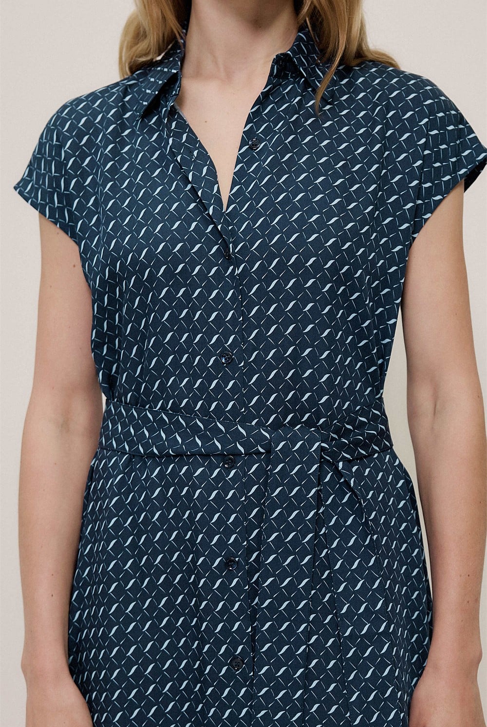 Cavelle Cap Sleeve Shirt Dress