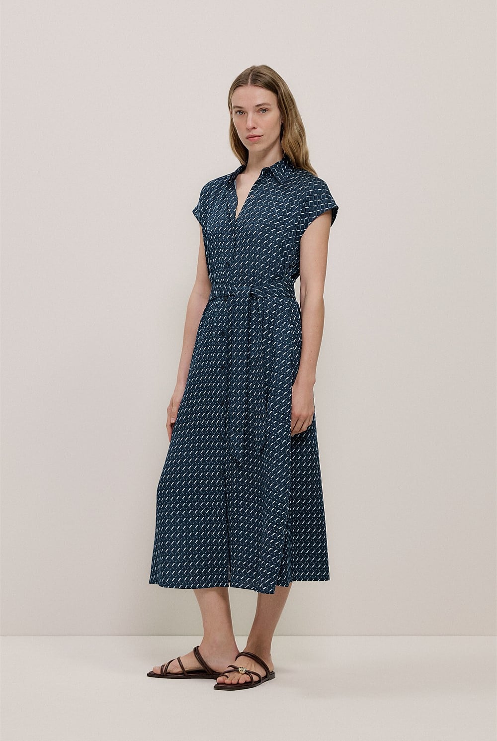 Cavelle Cap Sleeve Shirt Dress