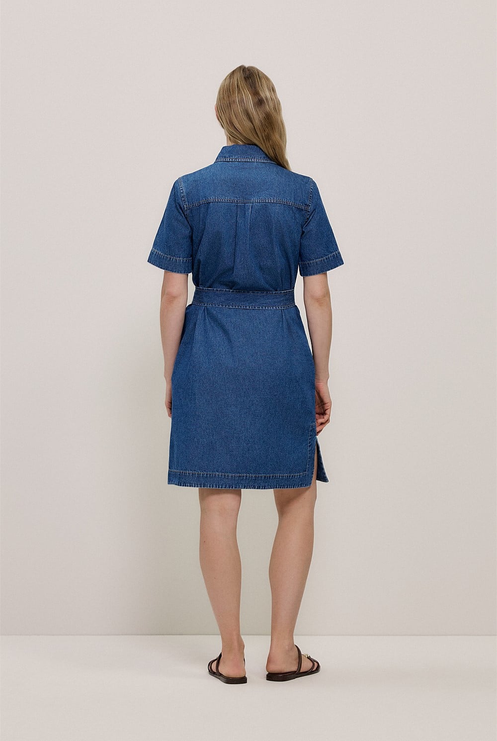 Denim Belted Shirt Dress