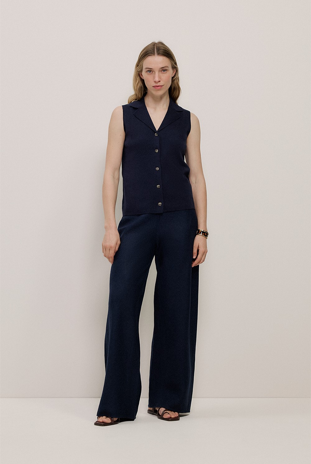 Cotton Cashmere Knit Vest