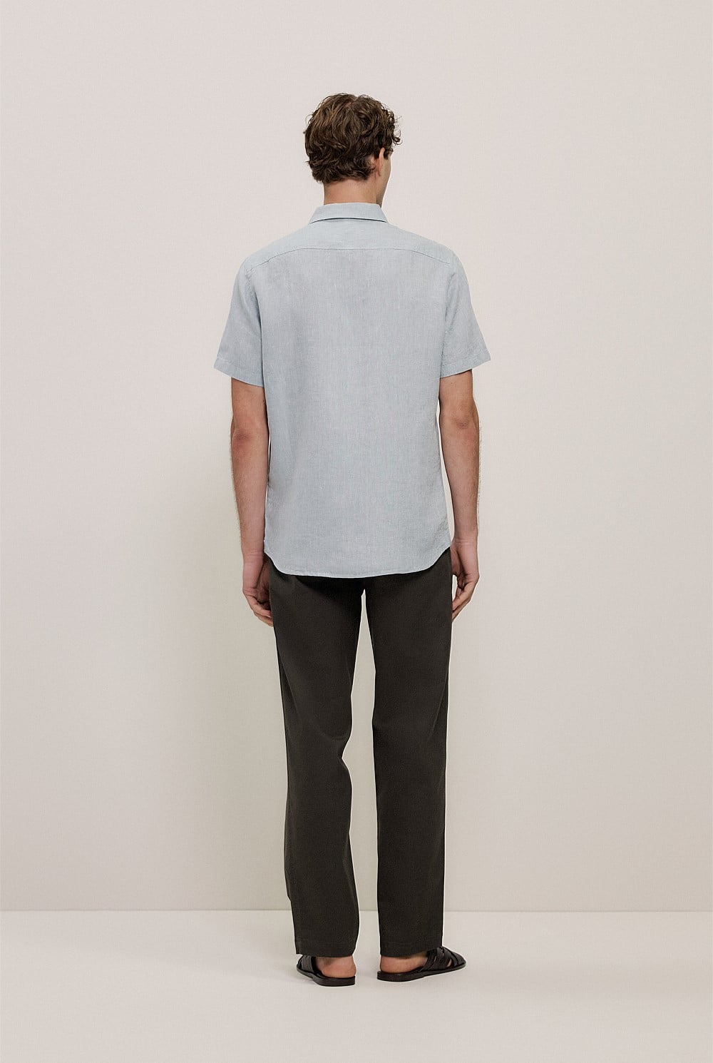 Yarn Dyed Linen Short Sleeve Shirt