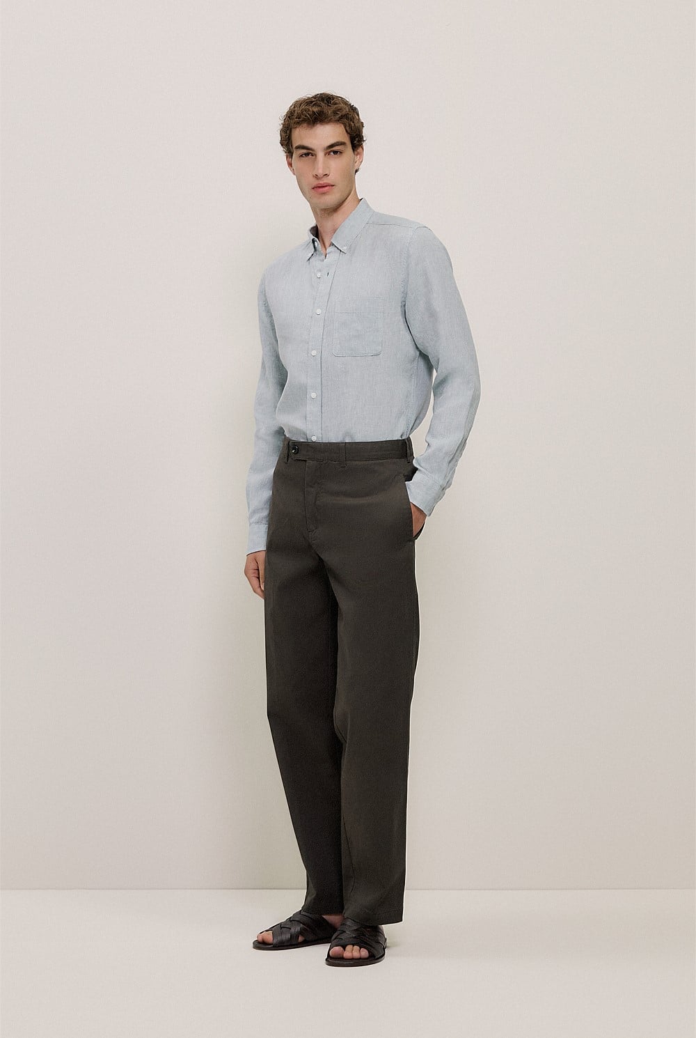 Regular Fit Yarn Dyed Linen Shirt