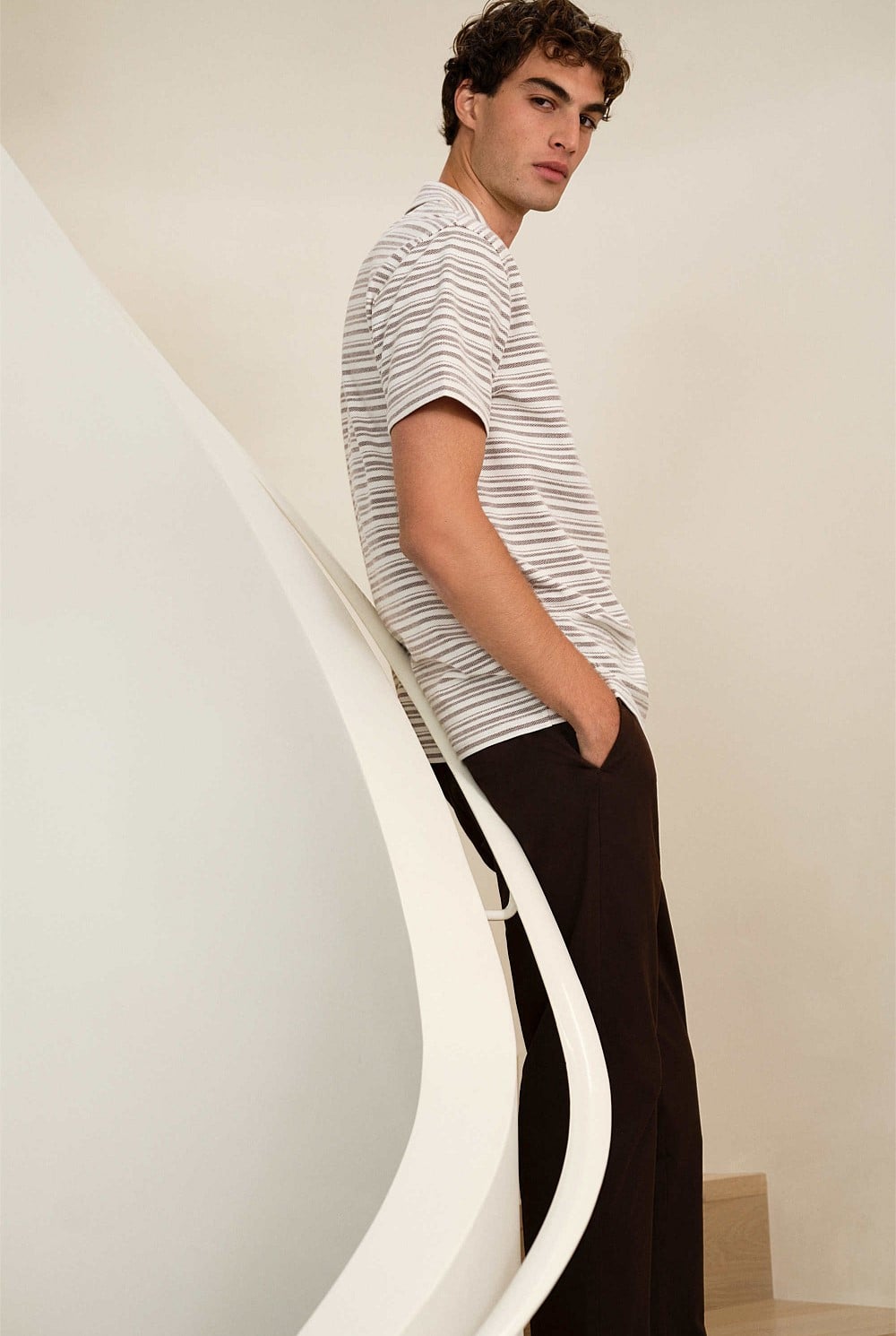 Jacquard Stripe Polo