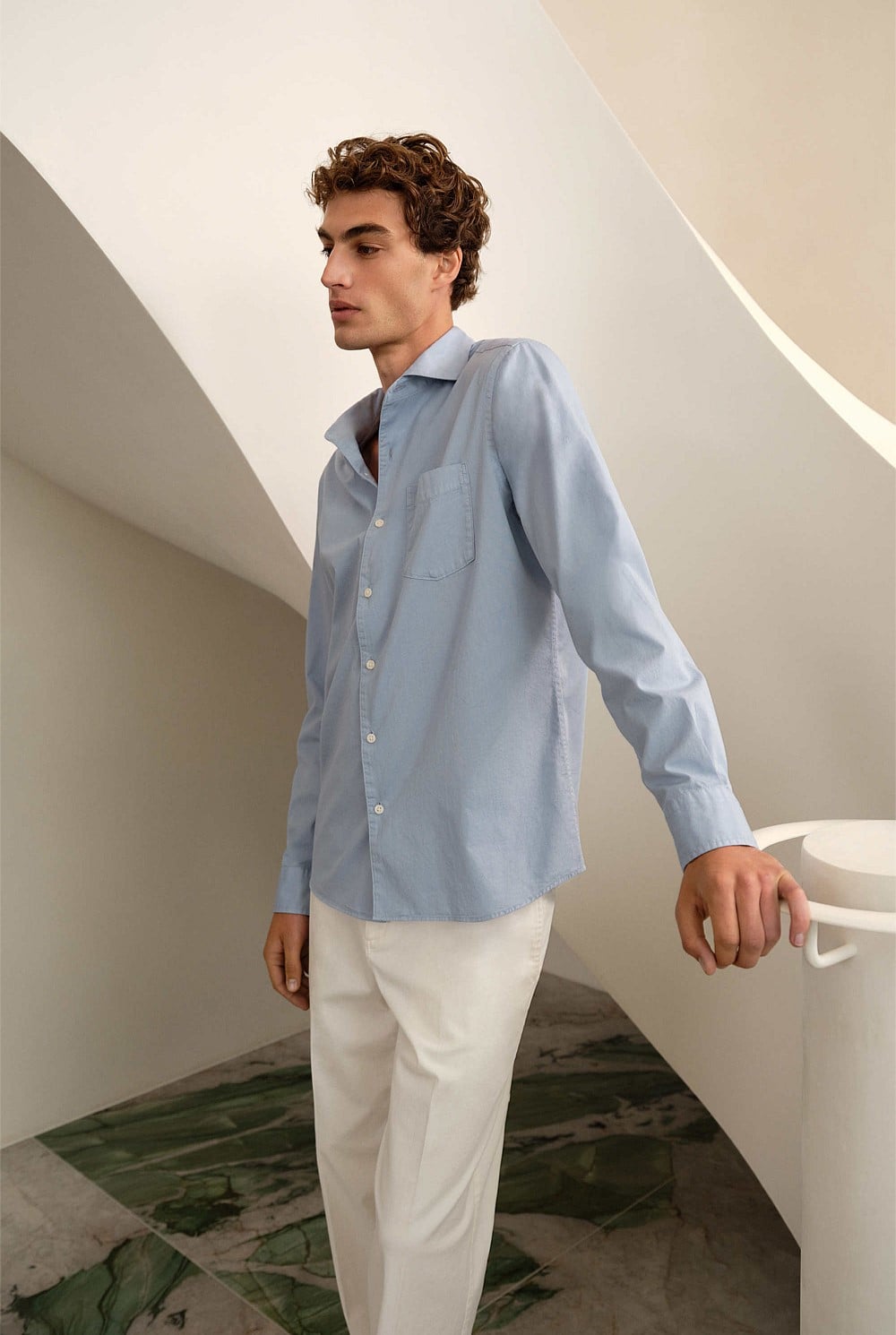 Garment Dyed Cotton Twill Shirt