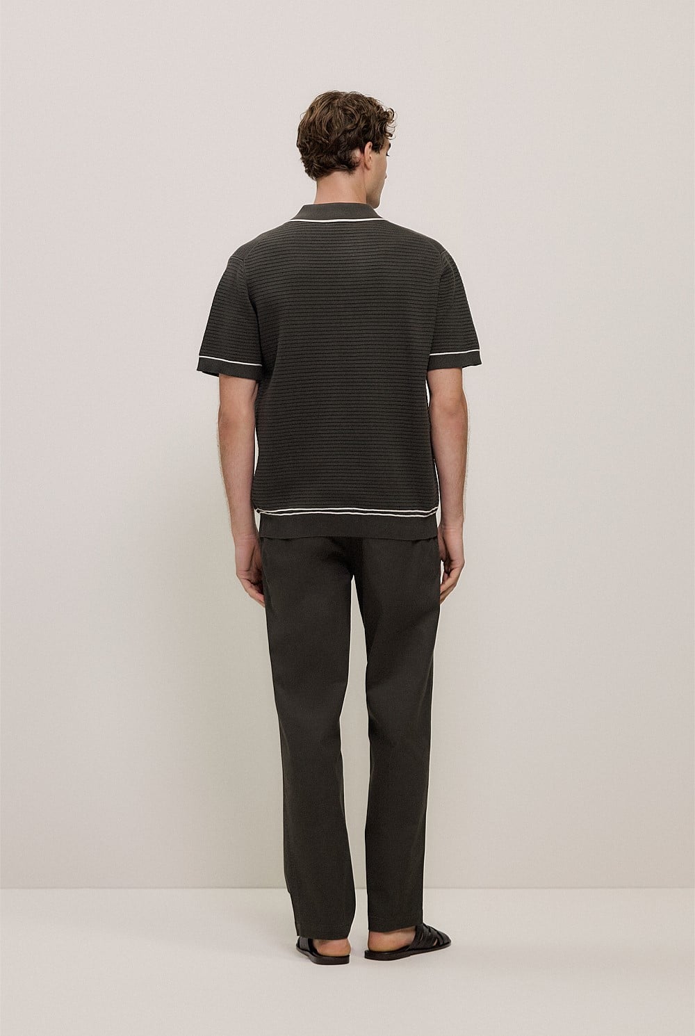 Textured Cotton Tipped Knit Polo
