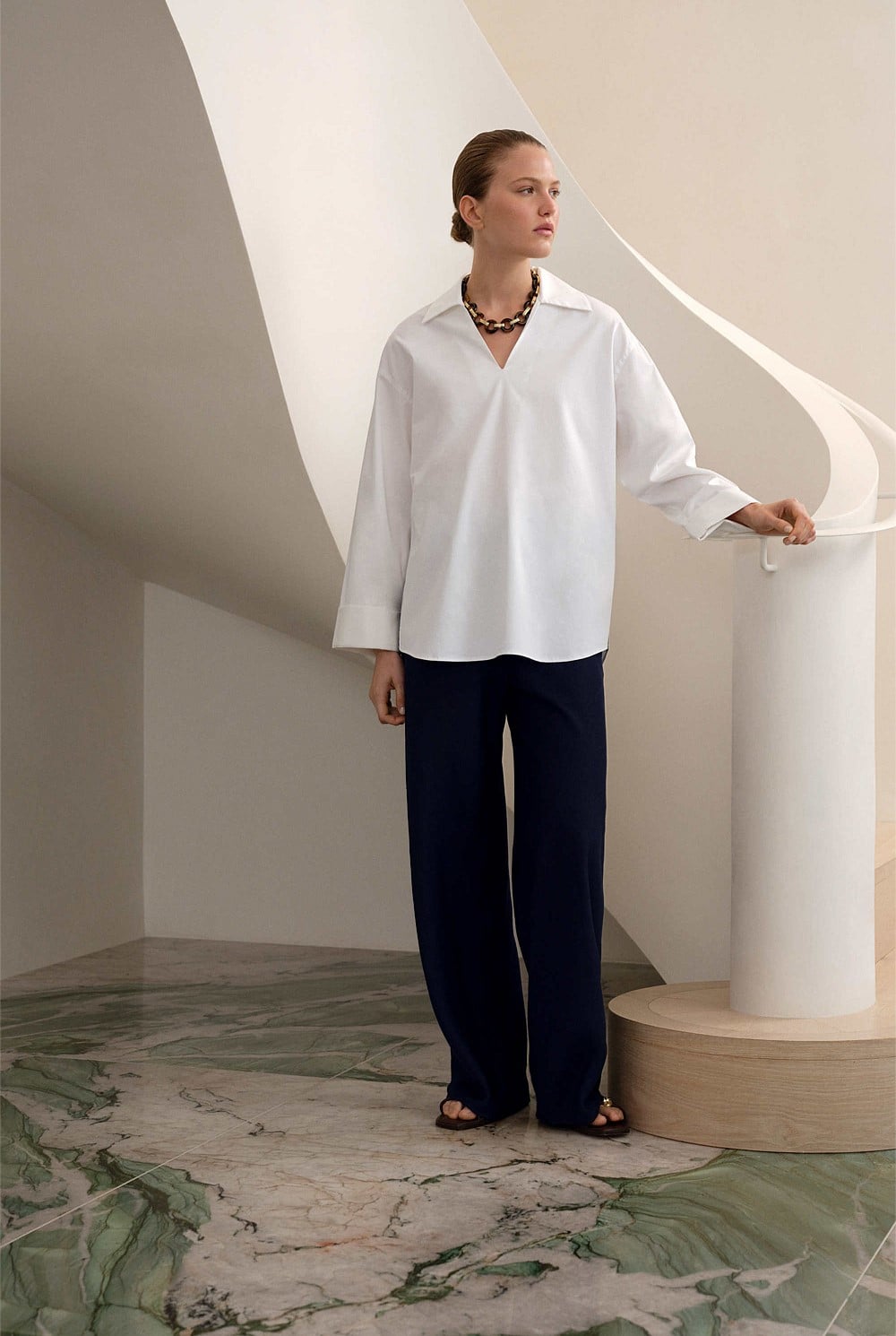 Poplin Relaxed Longline Shirt