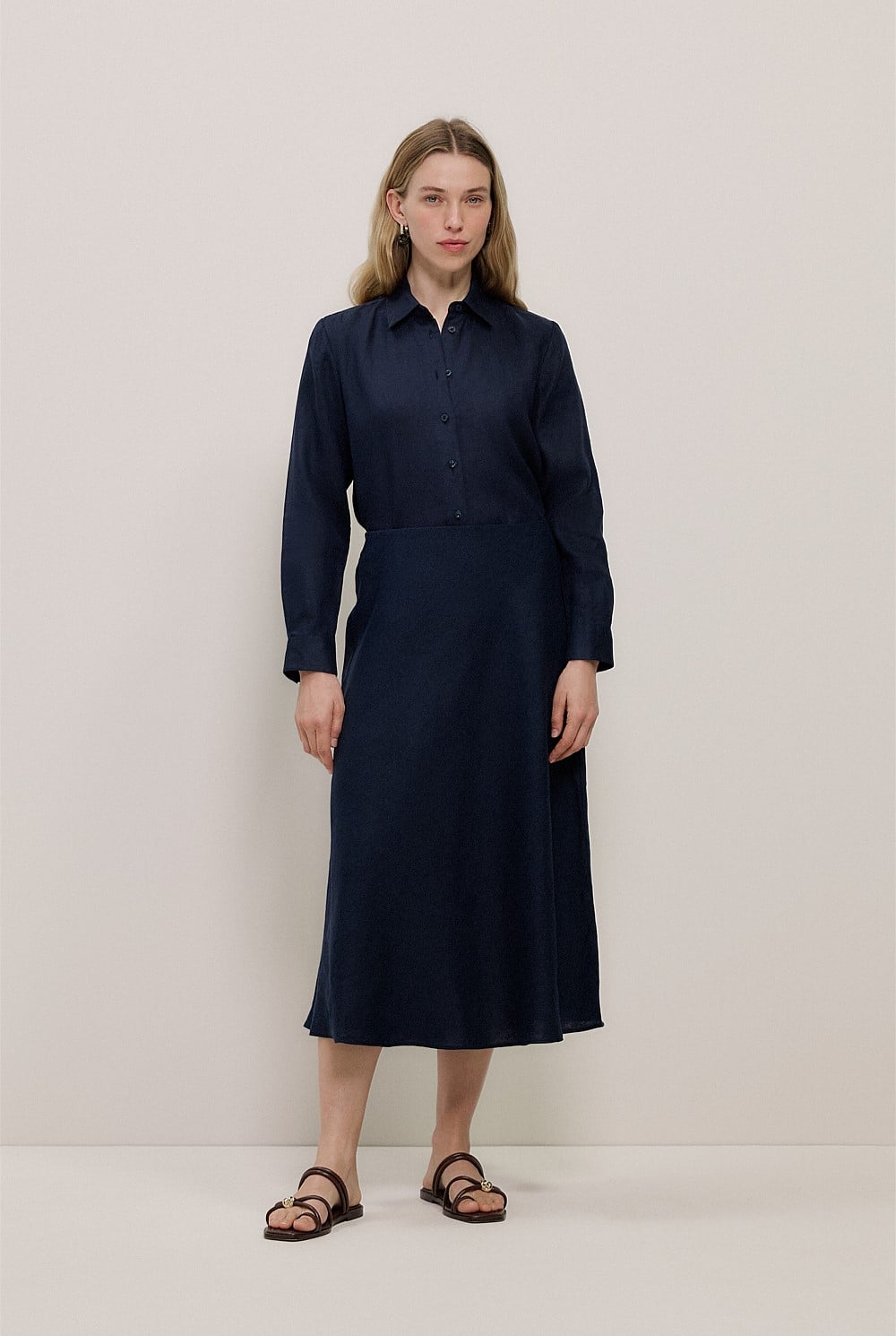 Linen Bias Slip Skirt