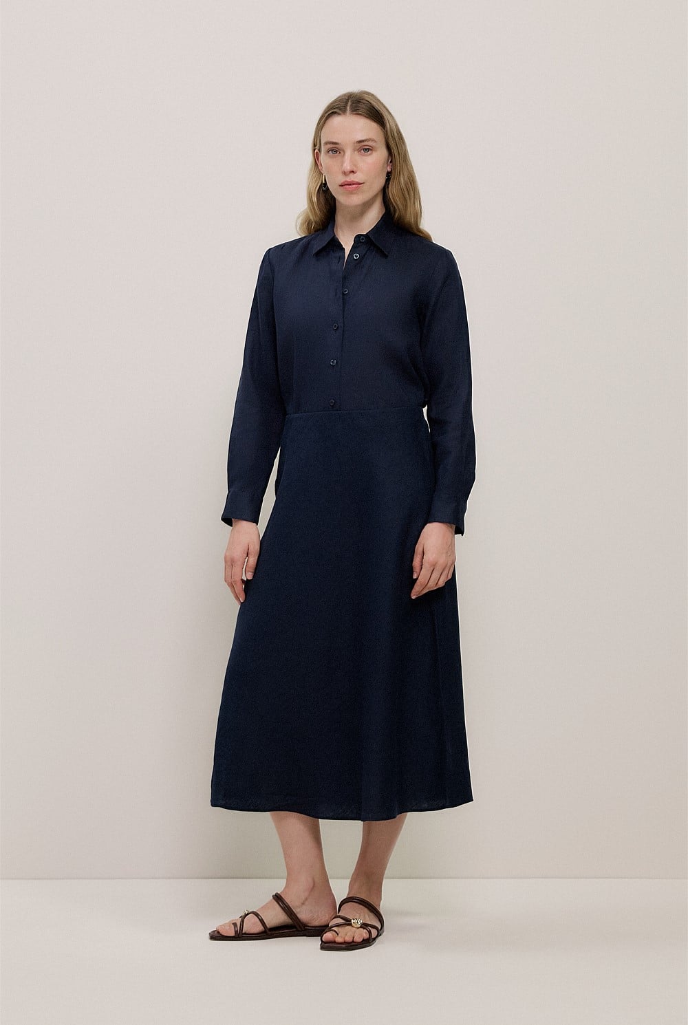Linen Bias Slip Skirt