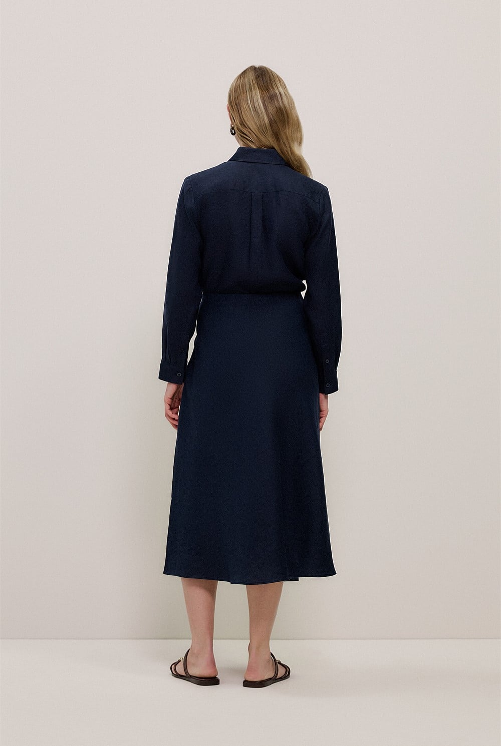 Linen Bias Slip Skirt