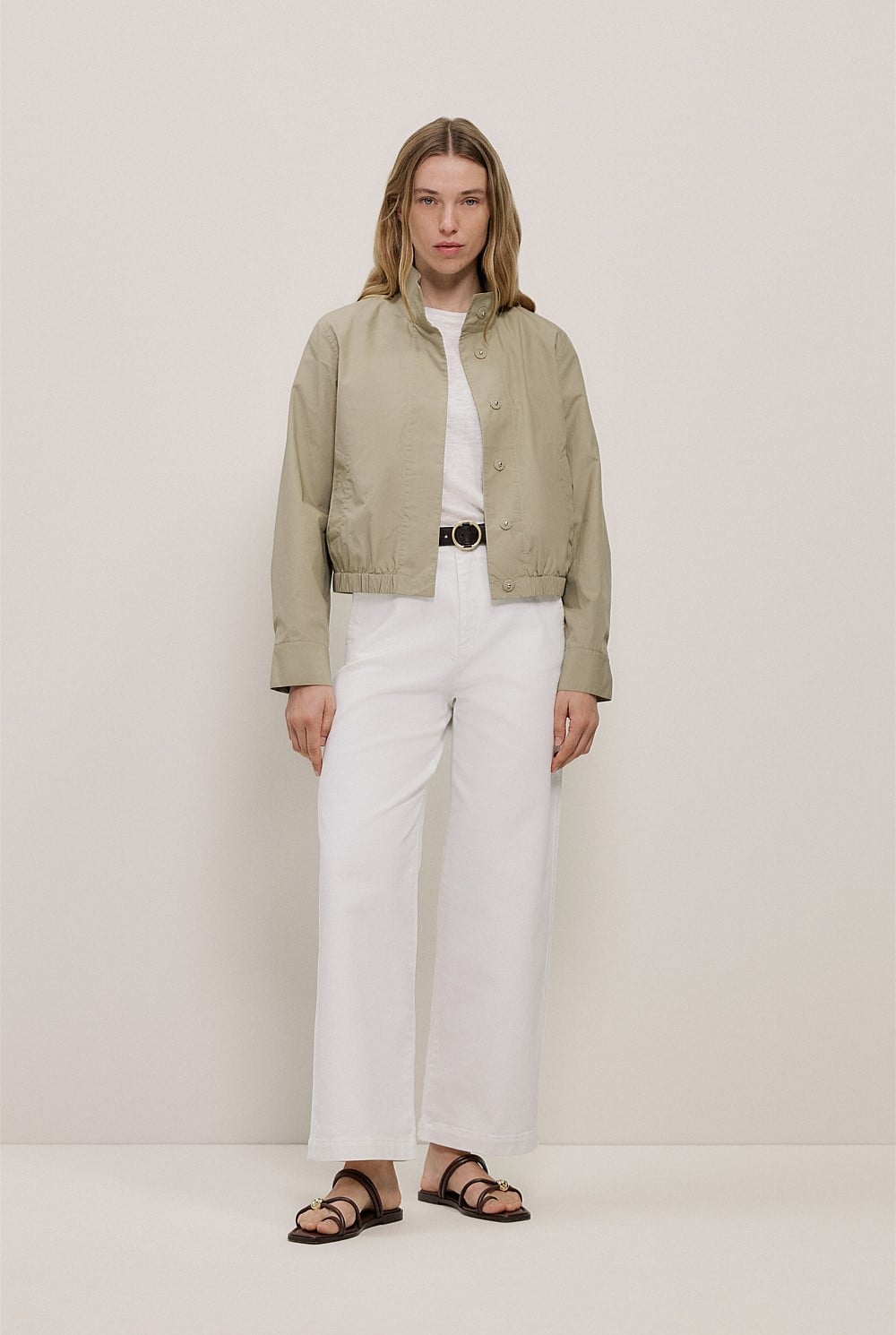 Australian Cotton Blend Denim High Rise Tailored Pant
