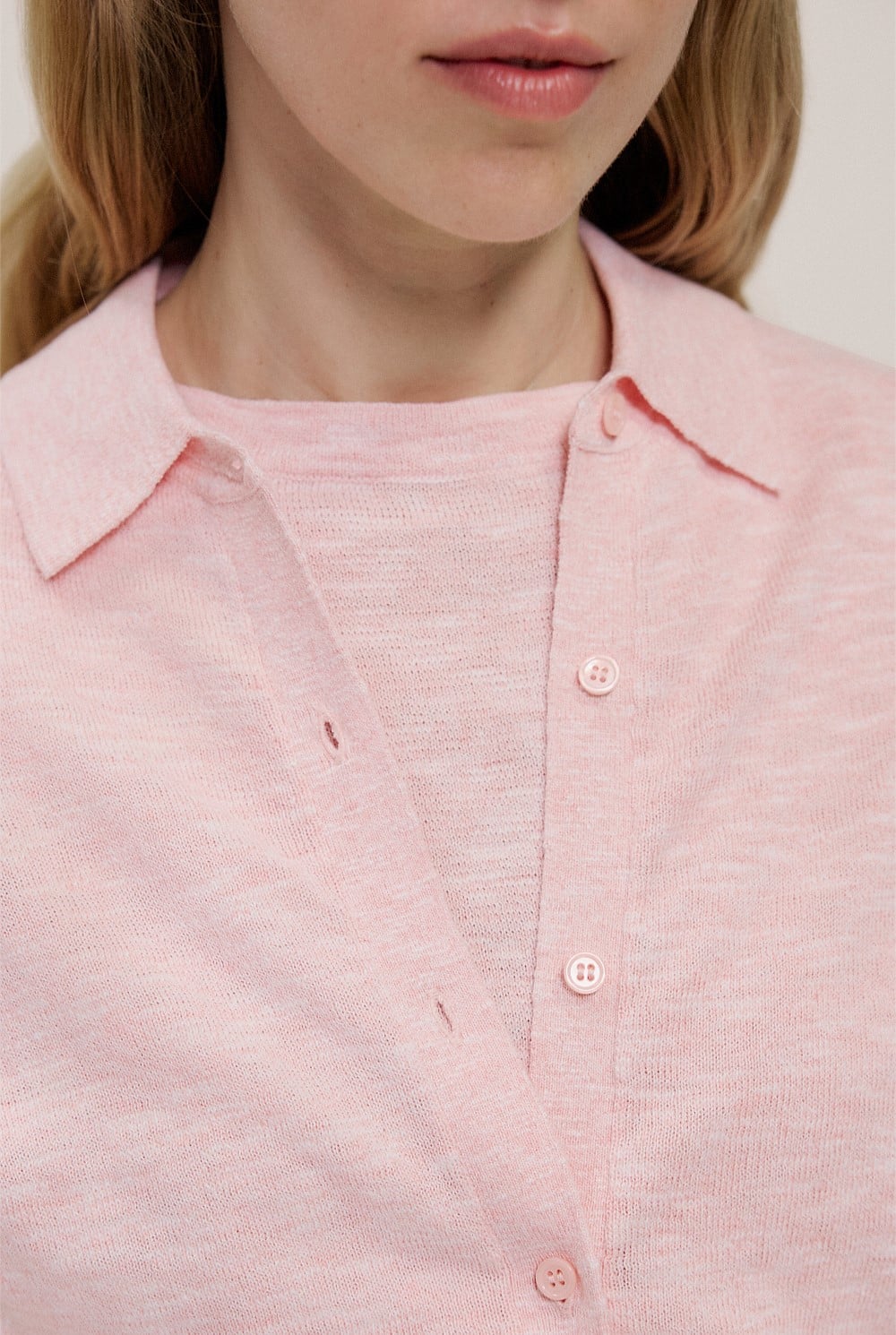 Linen Cotton Collared Cardigan