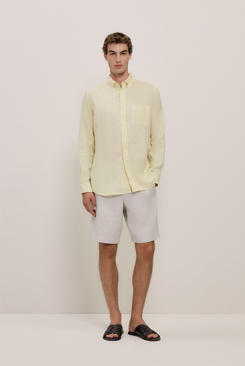 Yarn Dyed Linen Relaxed Short
