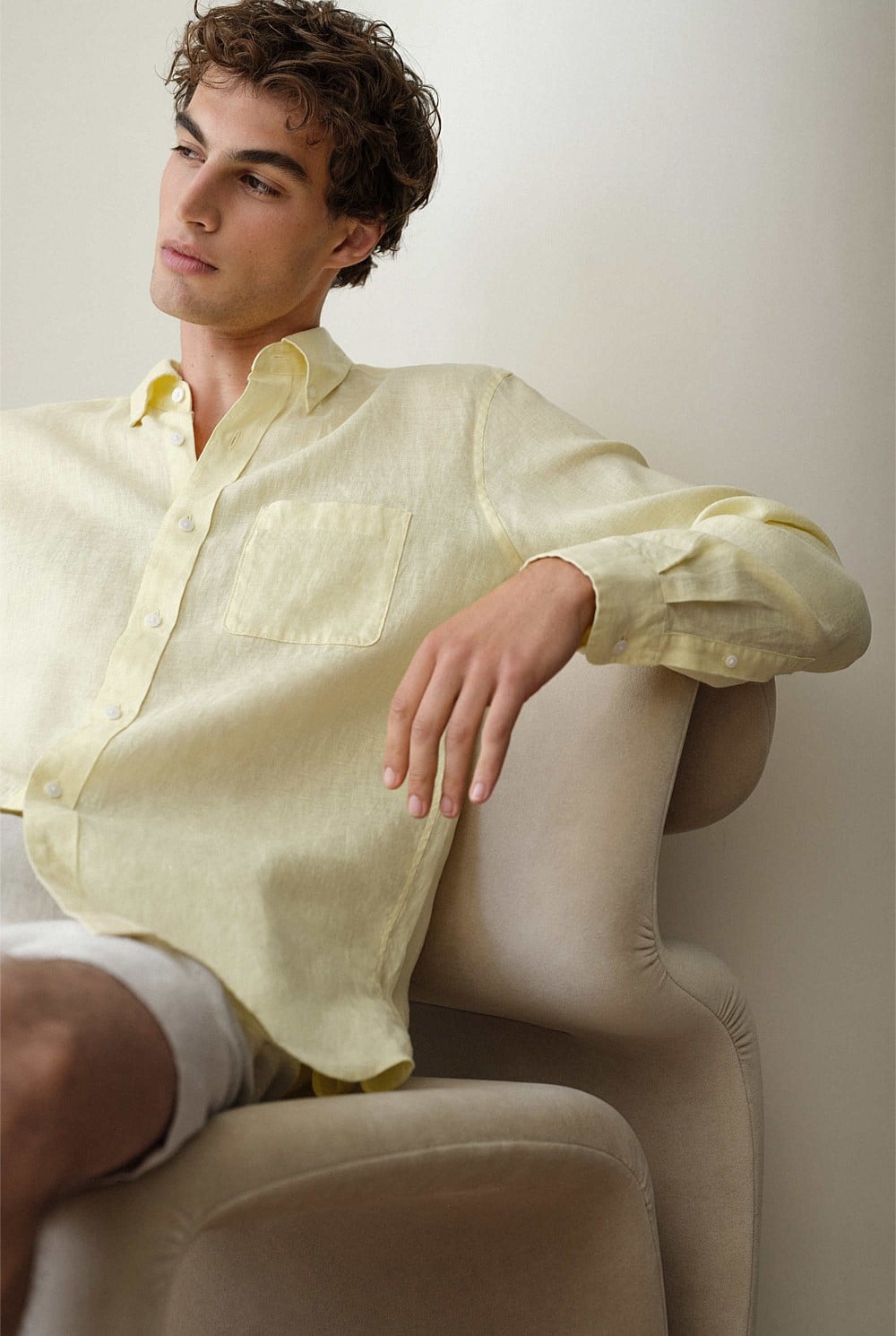 Regular Fit Linen Classic Long Sleeve Shirt
