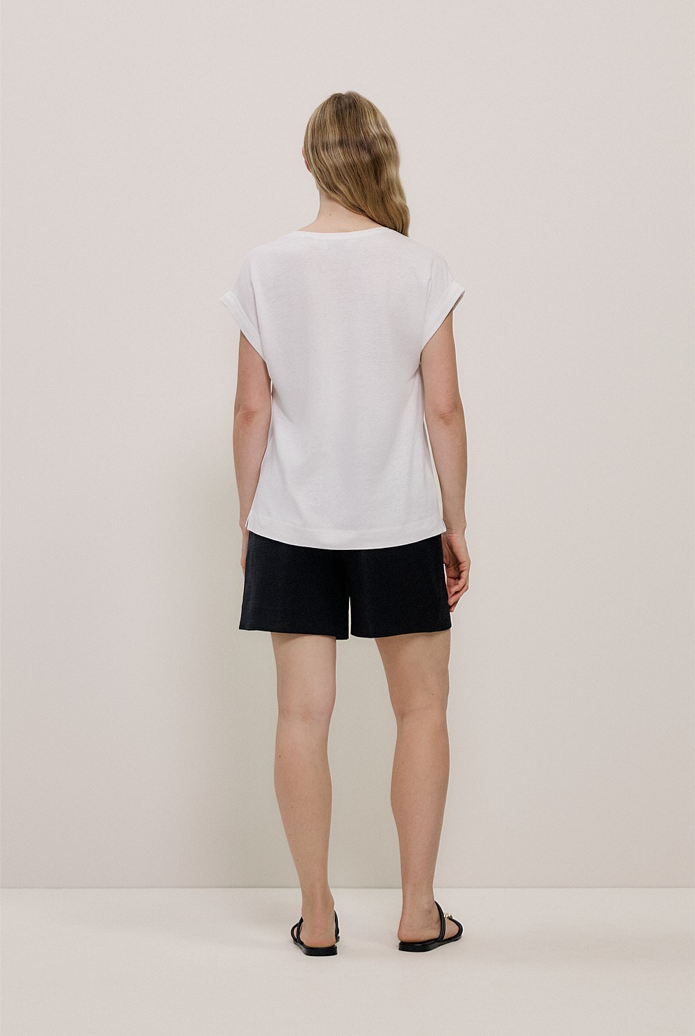 Linen Cotton V Neck T-shirt
