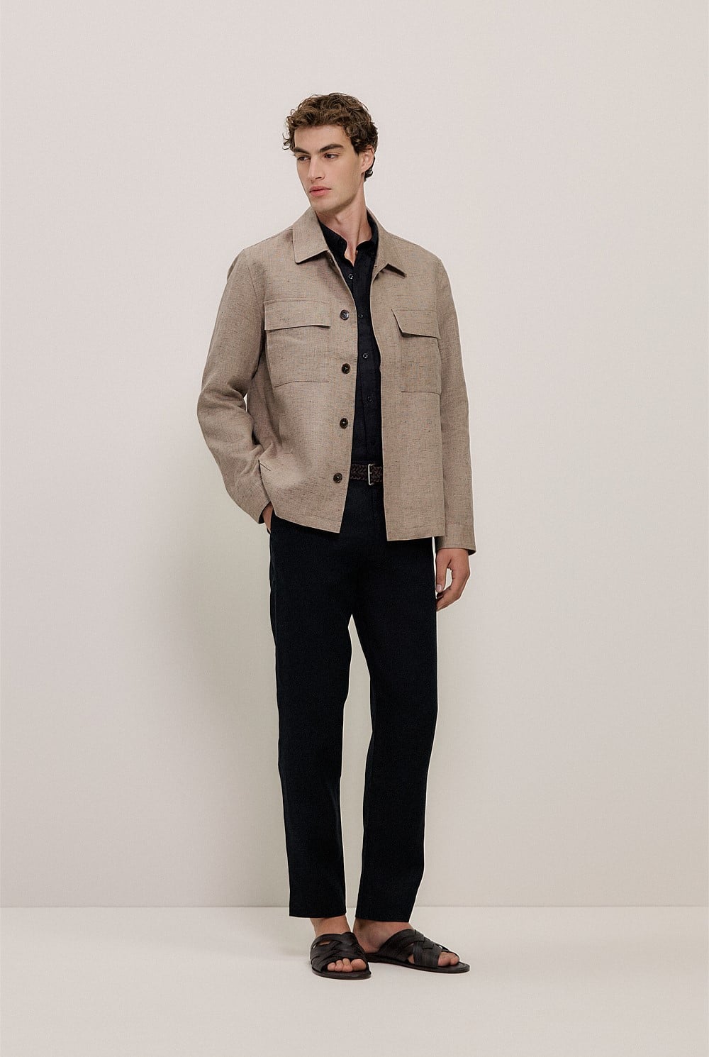 Regular Fit Linen Classic Long Sleeve Shirt