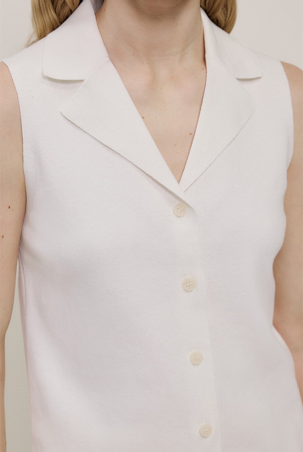 Cotton Cashmere Knit Vest