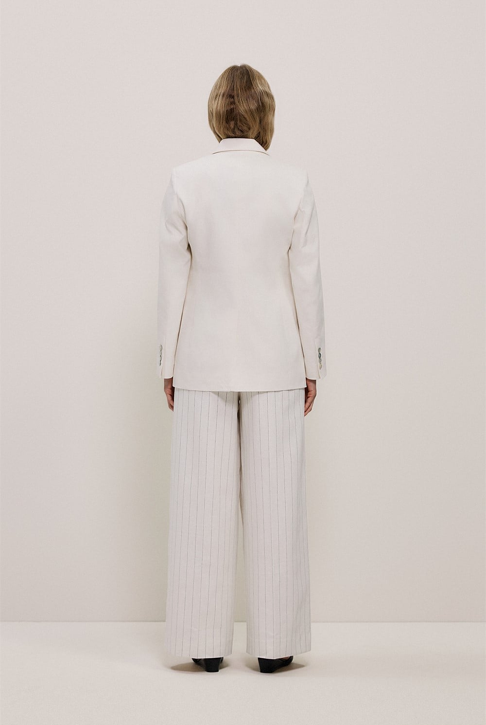 Linen Cotton Double Breasted Blazer